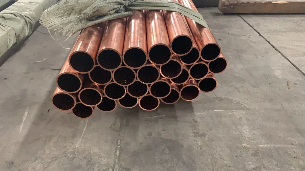 Tubo desnudo del calor C101 del cobre de cobre puro recto inconsútil retirado a frío rígido del tubo
